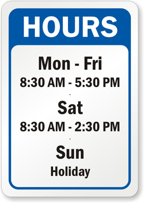 Business Hours Template Microsoft Word Business Hours Signs
