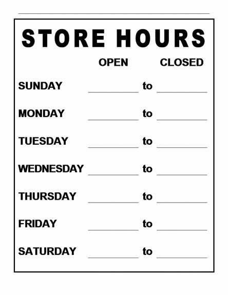 Business Hours Template Microsoft Word Business Hours Template Word – Business Hours Template