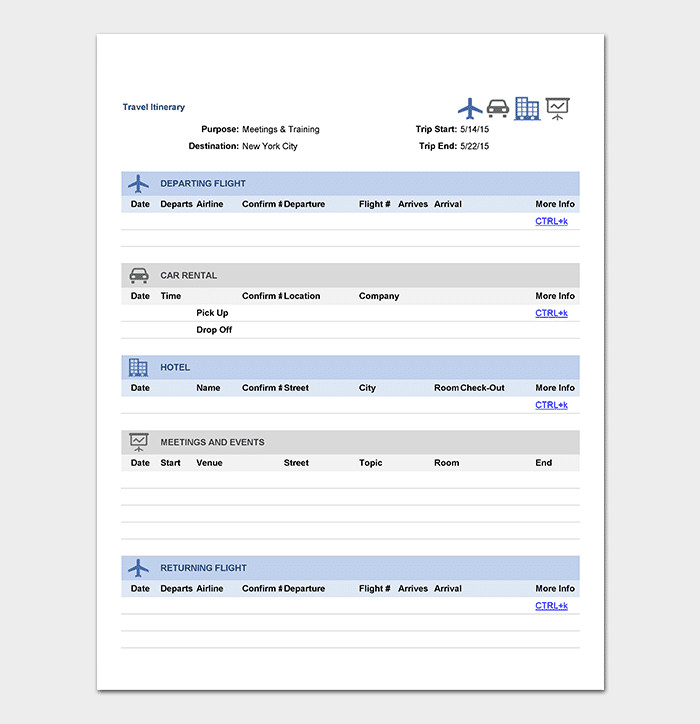 Business Travel Itinerary Template Business Travel Itinerary Template 23 Word Excel &amp; Pdf