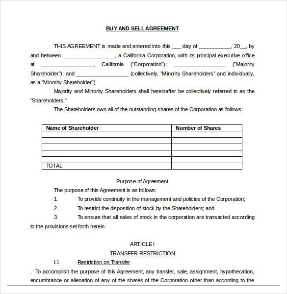 Buy Sell Agreements forms 25 Buy Sell Agreement Templates Word Pdf