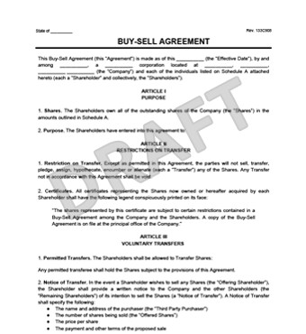 Buy Sell Agreements forms Buy Sell Agreement Template