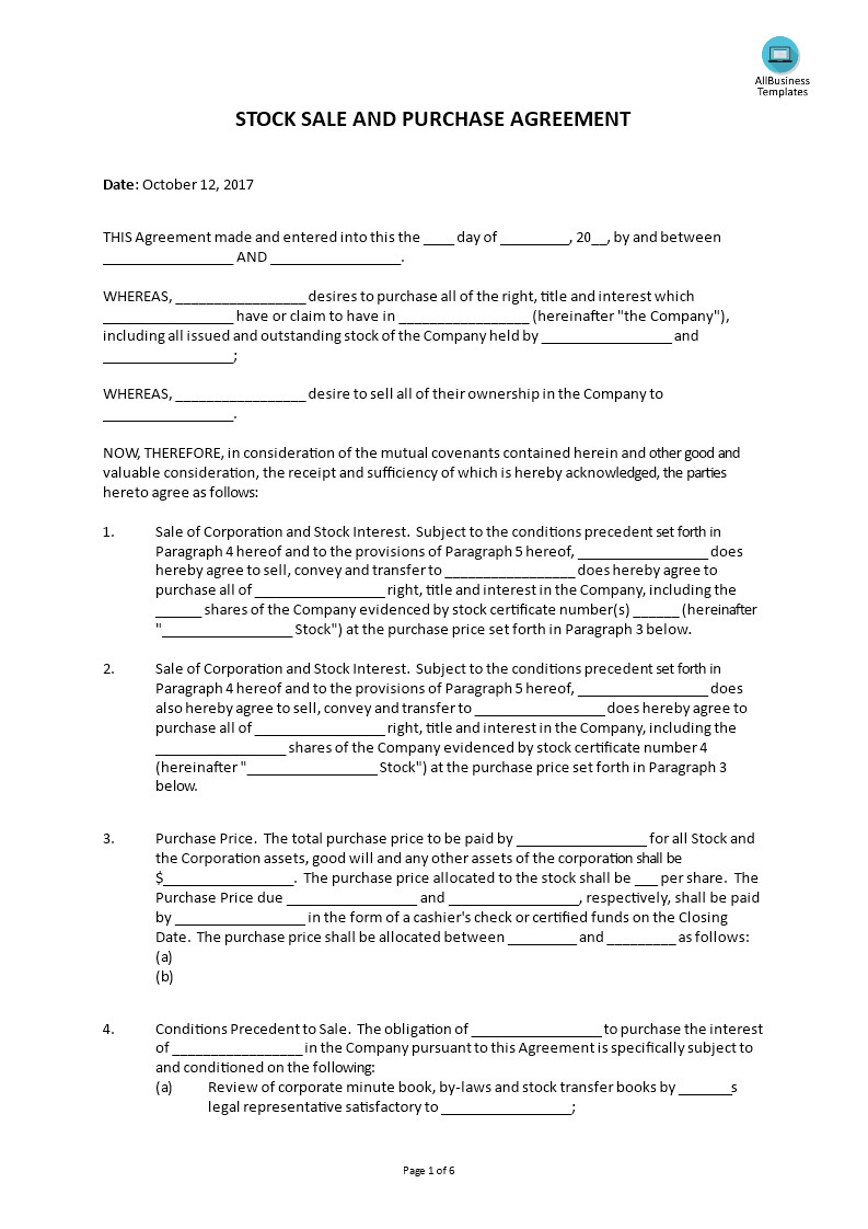 Buy Sell Agreements forms Corporation Buy Sell Agreement form