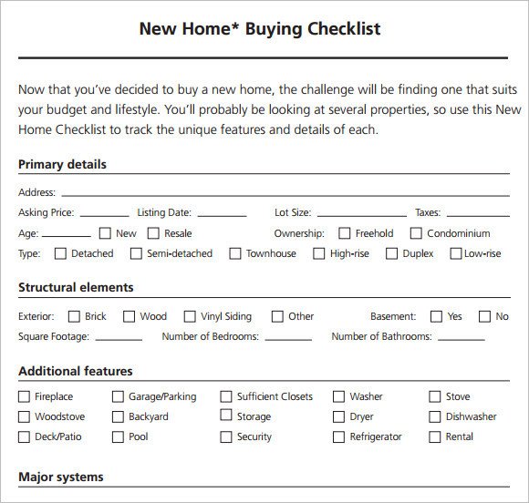 Buying A House Checklist Template Sample New Apartment Checklist – 8 Documents In Pdf Word