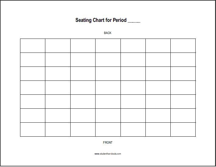 Cafeteria Seating Chart Template Free Printable Horizontal Classroom Seating Chart