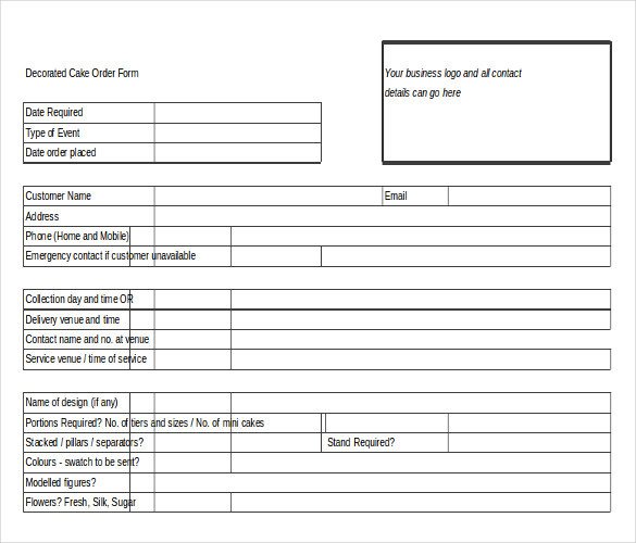 Cake order form Templates 16 Bakery order Templates Google Docs Pages