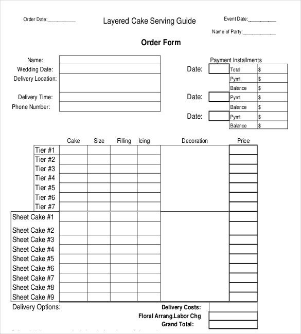 Cake order form Templates 16 Bakery order Templates Google Docs Pages