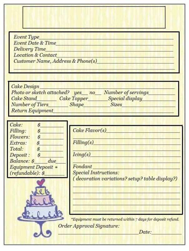 Cake order form Templates 78 Images About Cake order forms On Pinterest