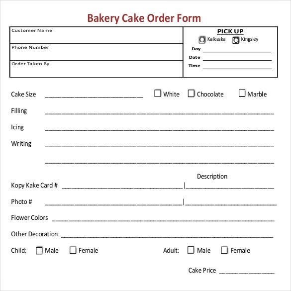 Cake order forms Templates 16 Bakery order Templates Google Docs Pages