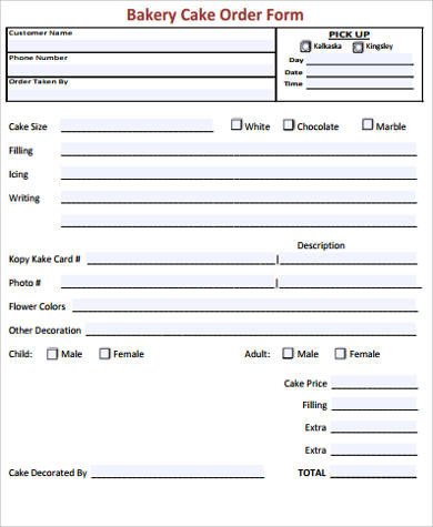Cake order forms Templates 7 Cake order form Sample 7 Examples In Word Pdf