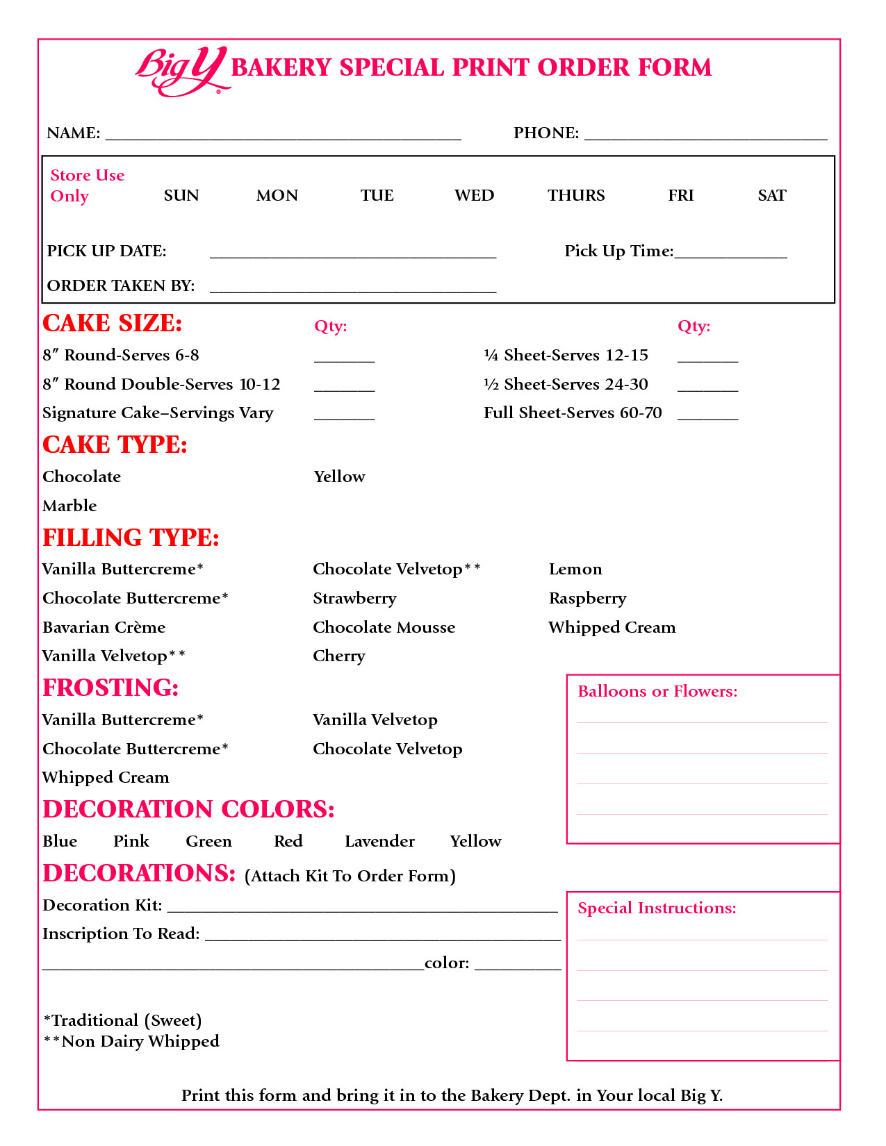Cake order forms Templates Cake order form Google Search