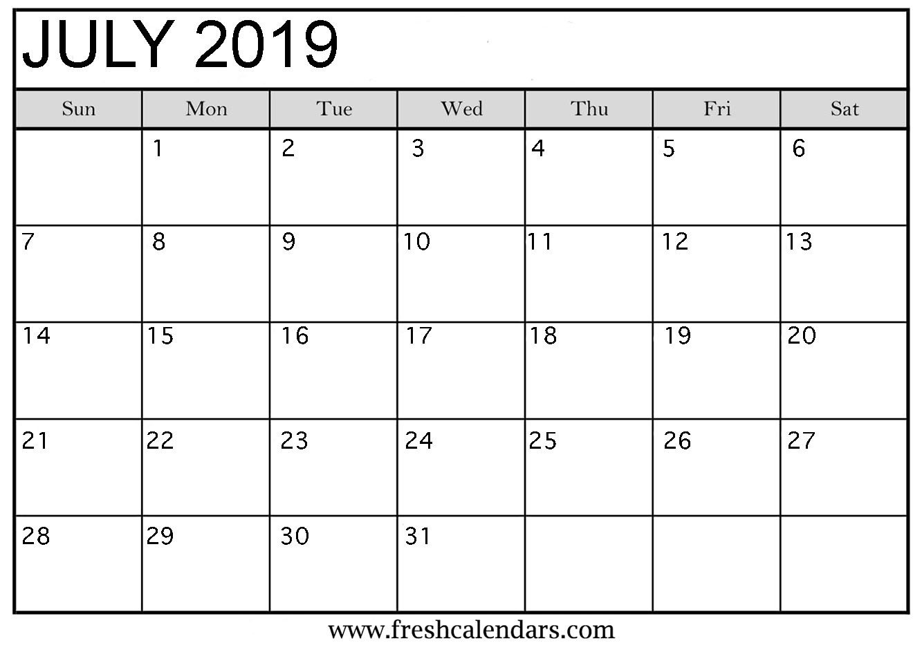 Calendar Template for Word July 2019 Calendar Printable Fresh Calendars