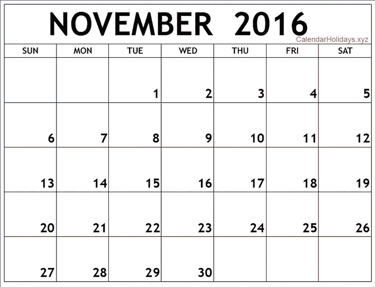 Calendar Template for Word November 2016 Word Calendar Wordcalendar Calendartemplates