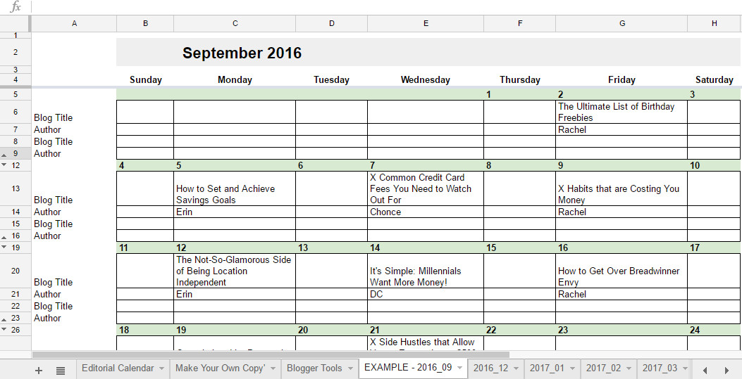 Calendar Template Google Sheets Free 2019 Editorial Calendar In Google Sheets