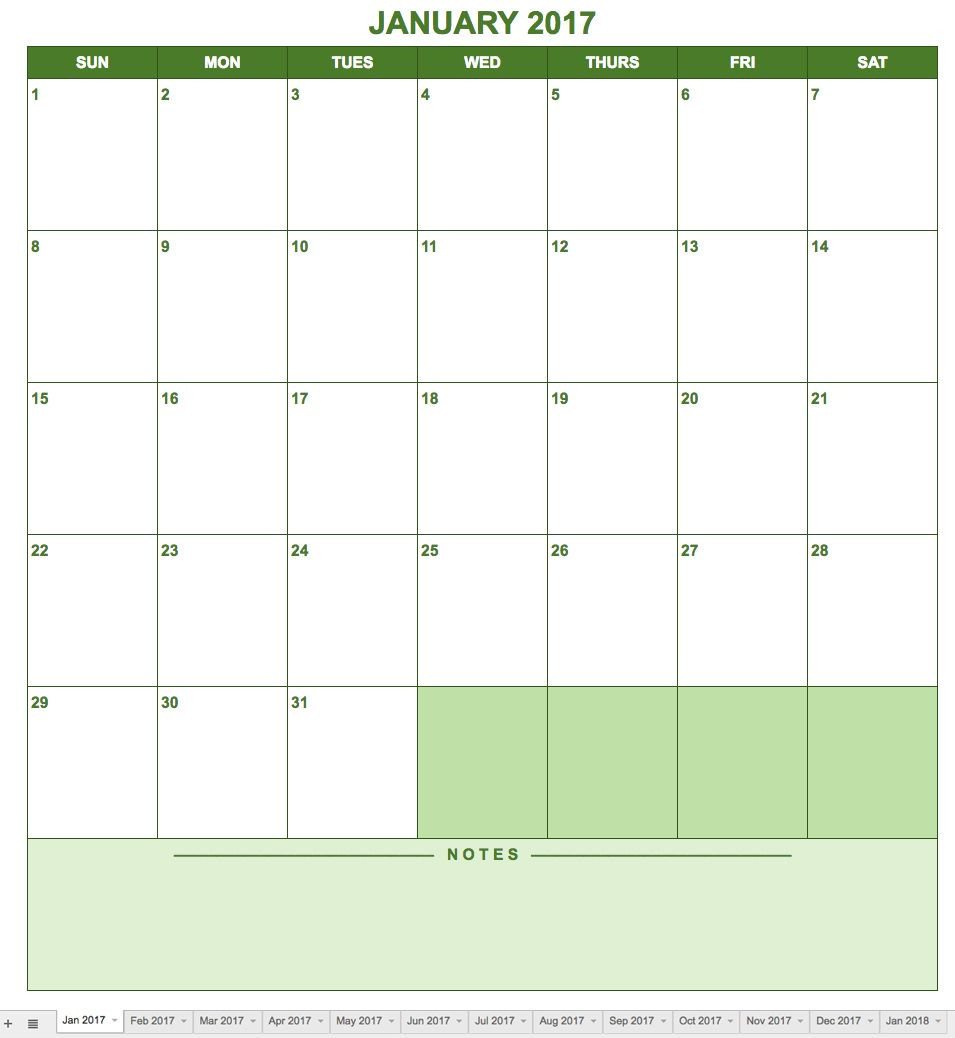 Calendar Template Google Sheets Free Google Calendar Templates