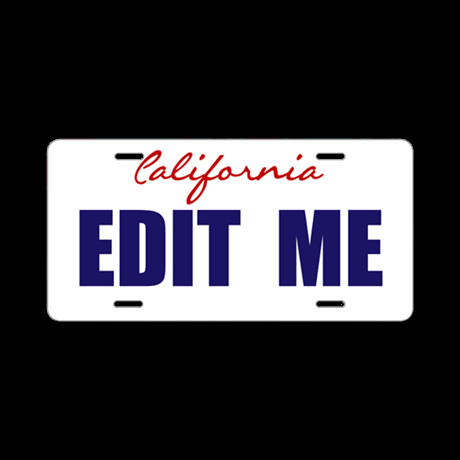 California License Plate Template California Basic White Aluminum License Plate by