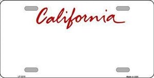 California License Plate Template California Blank License Plate