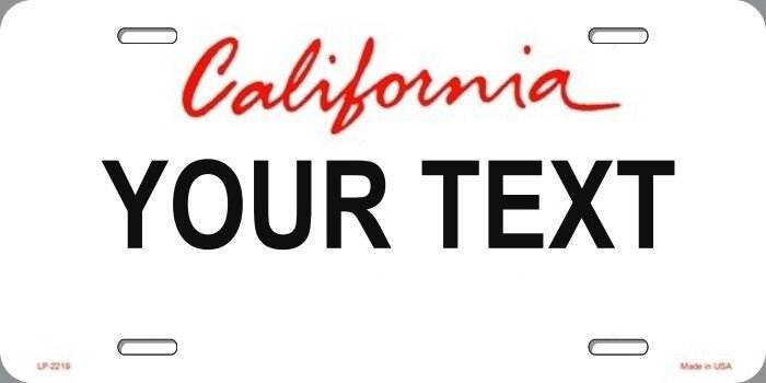 California License Plate Template California Custom Sublimated Novelty State License Plate