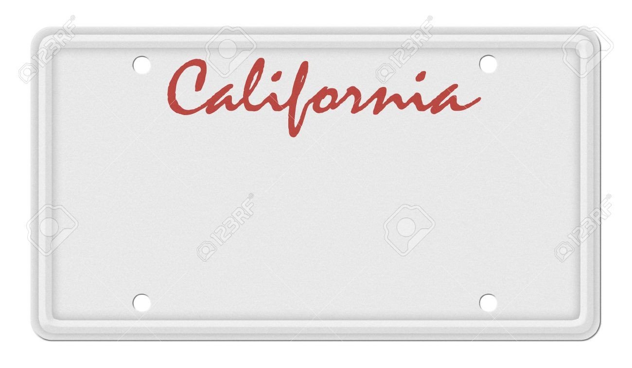 California License Plate Template California License Plate Background Template Stock