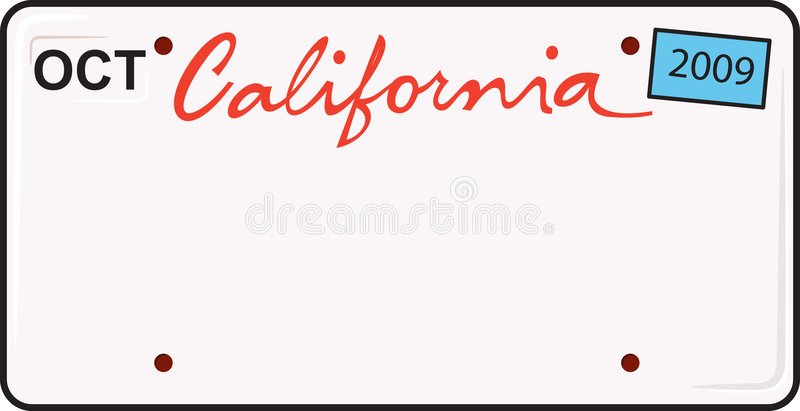 California License Plate Template California License Plate Stock Vector Illustration Of