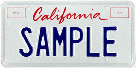California License Plate Template California License Plates