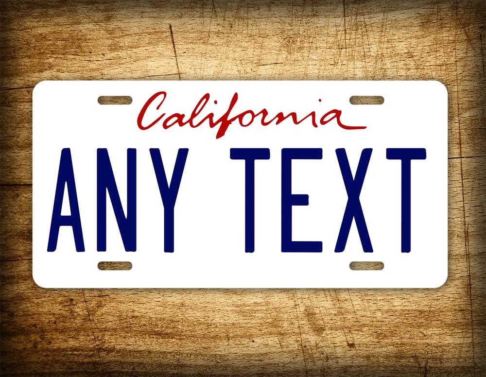 California License Plate Template Custom California License Plate Any Text