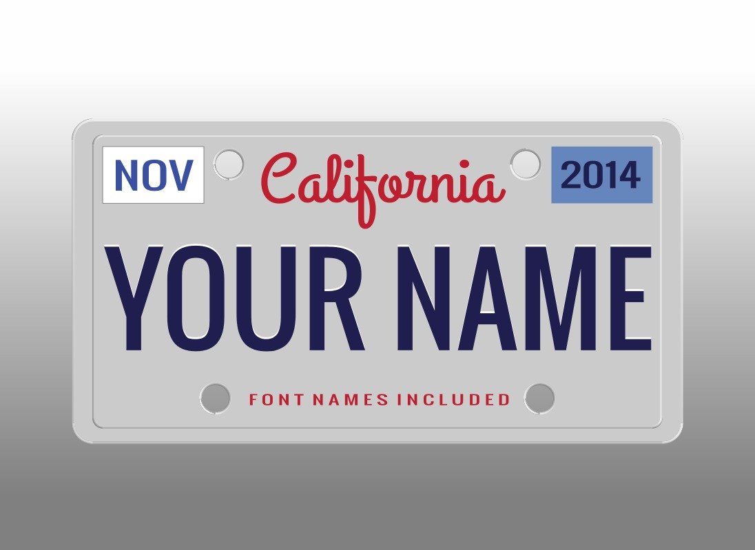 California License Plate Template Vector License Plate Download Free Vector Art Stock
