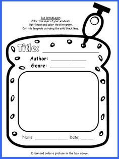 Calm Down Sandwich Template Cheeseburger Book Report Project Templates Printable