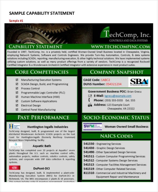 Capability Statement Template Free 12 Capability Statement Template Word Pdf Google Docs