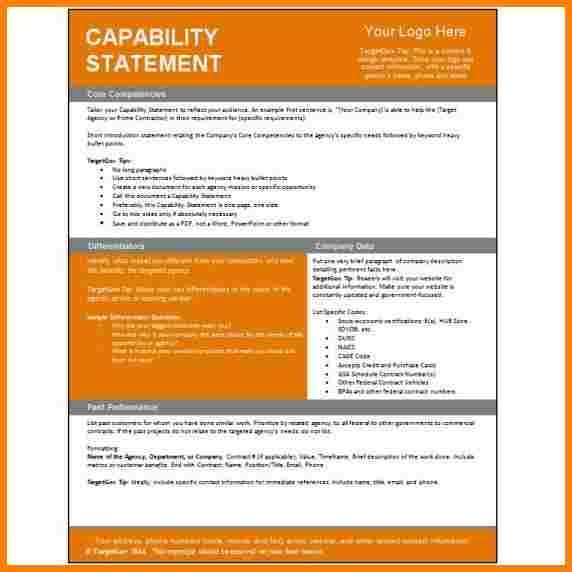 Capability Statement Template Word 5 Capability Statement Template Word