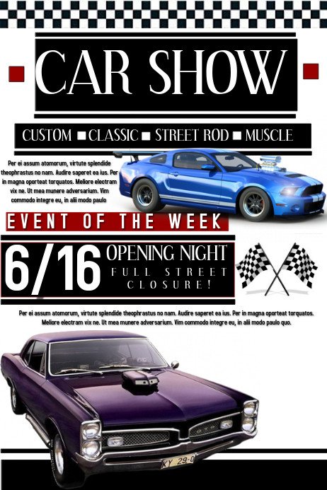 Car Show Flyer Template Free Car Show Template