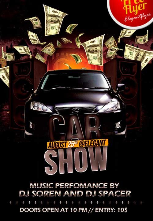 Car Show Flyer Template Free Download Free Car Show Party Psd Flyer Template