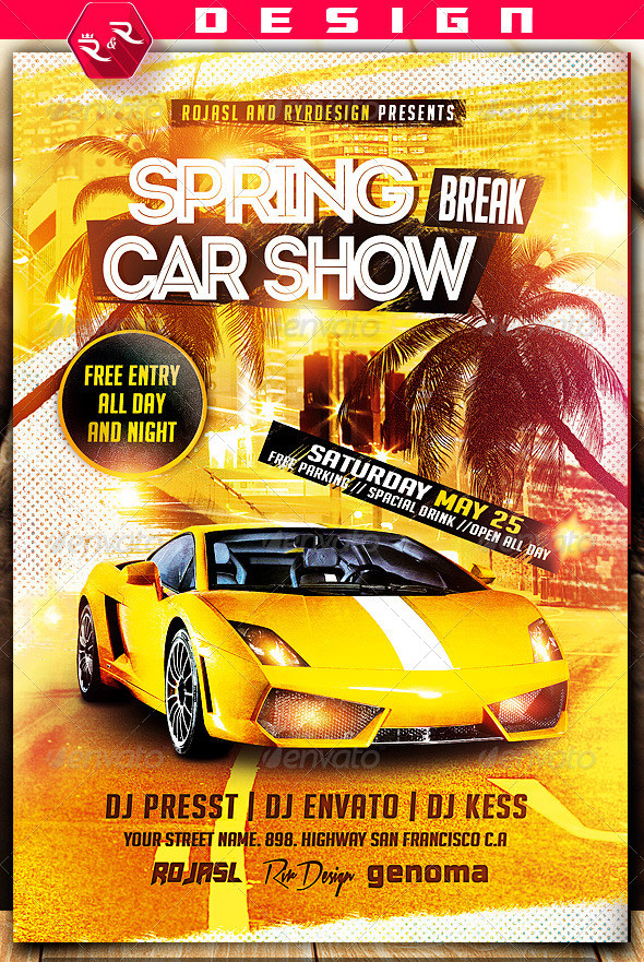 Car Show Flyer Template Free Spring Break Car Show Flyer On Behance