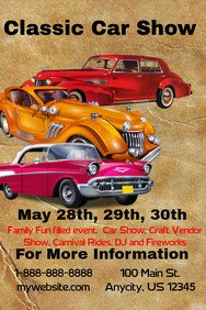 Car Show Flyer Template Free Vintage Poster Templates