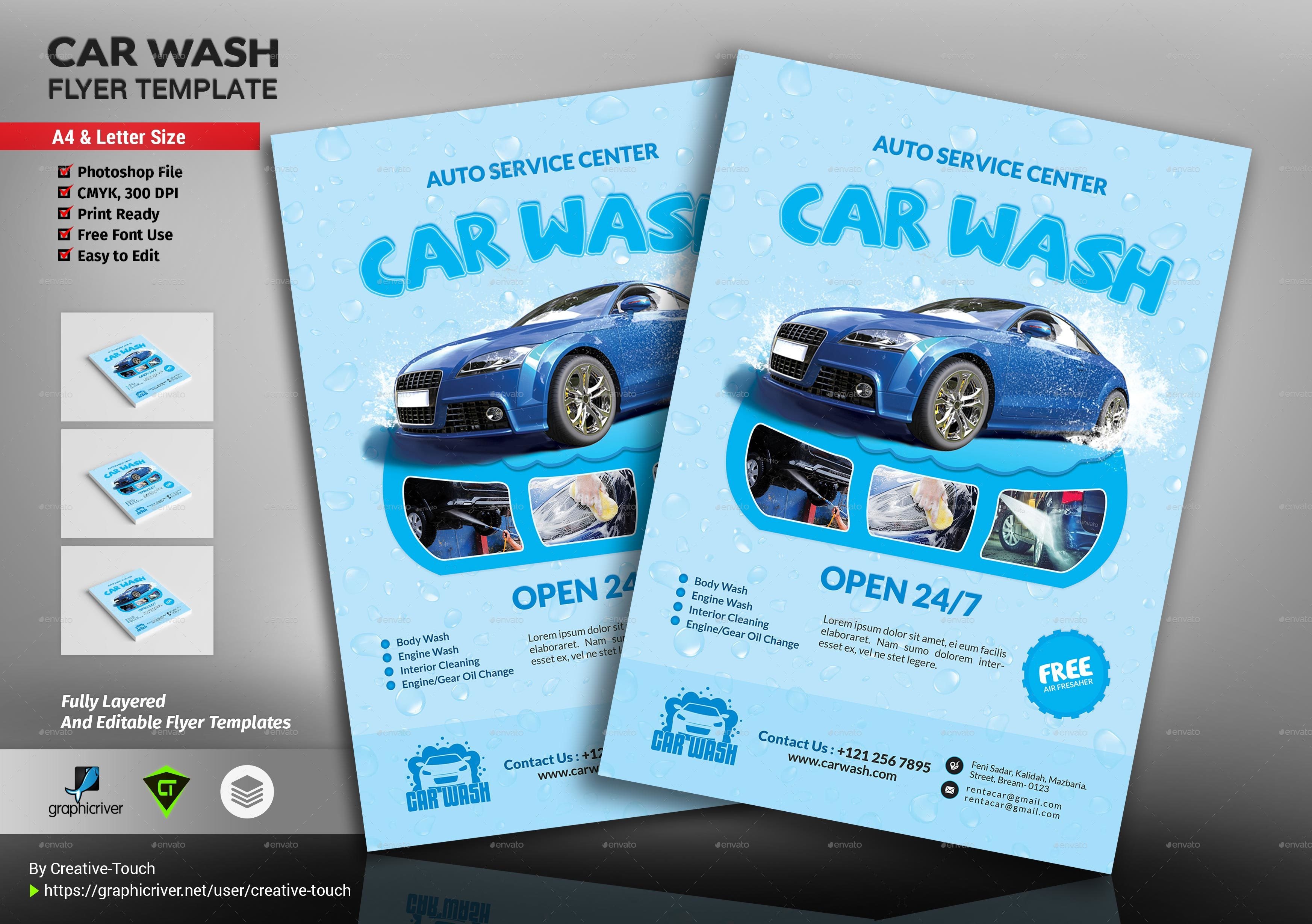 Car Wash Flyer Template Car Wash Flyer Template by Creative touch