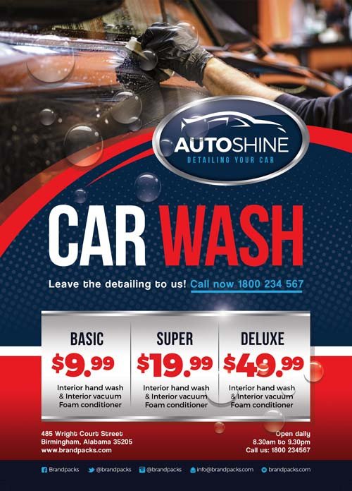 Car Wash Flyers Template Free Car Wash Business Flyer Template Download for Shop