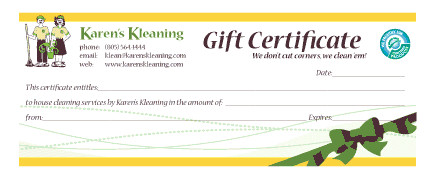 Carpet Cleaning Gift Certificate Template Gift Certificates for Cleaning Services