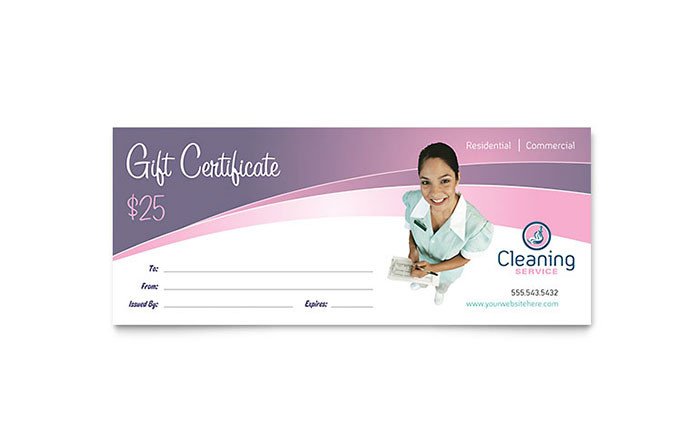 Carpet Cleaning Gift Certificate Template House Cleaning &amp; Maid Services Gift Certificate Template