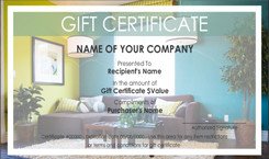 Carpet Cleaning Gift Certificate Template Interior Design and Furniture Gift Certificate Templates