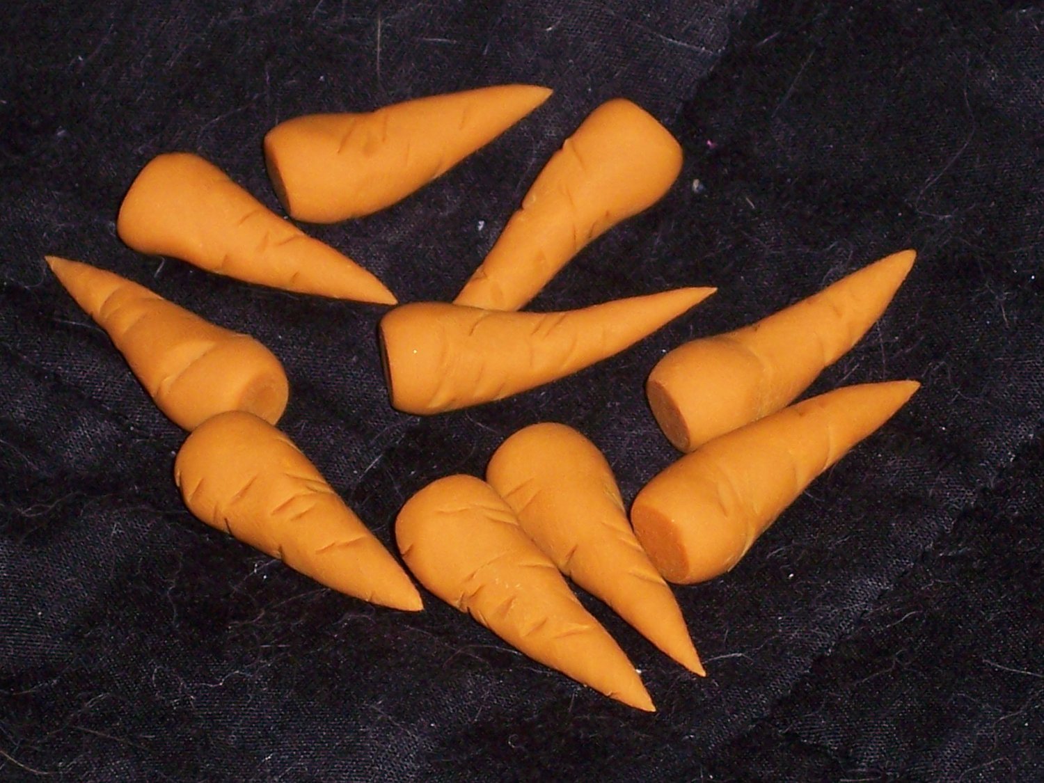 Carrot Nose Printable Carrot Noses for Snowmen Handmade Polymer Clay 1&quot; 10 Pkg