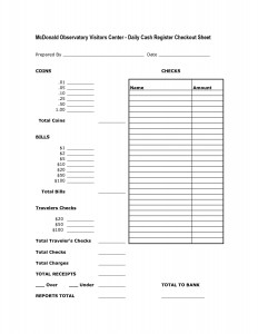 Cash Drawer Count Sheet Template Cash Drawer Count Sheet Template