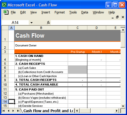 Cash Flow Analysis Template Business Plan Template Ms Word for Startup and Small