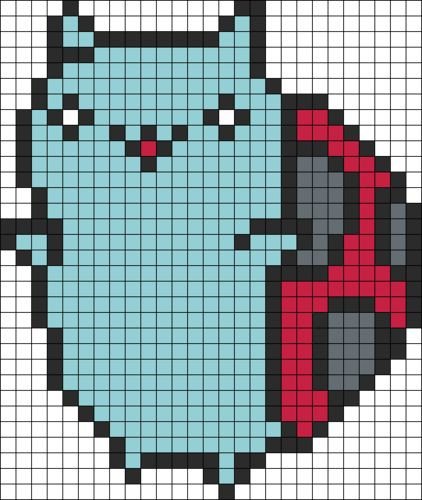 Cat Pixel Art Grid Catbug Cross Stitch Pattern
