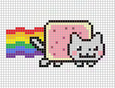 Cat Pixel Art Grid I Need Pixel Art Of Nyan Cat Picture