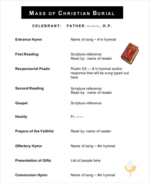 Catholic Funeral Mass Template Funeral Program Template 23 Free Word Pdf Psd format