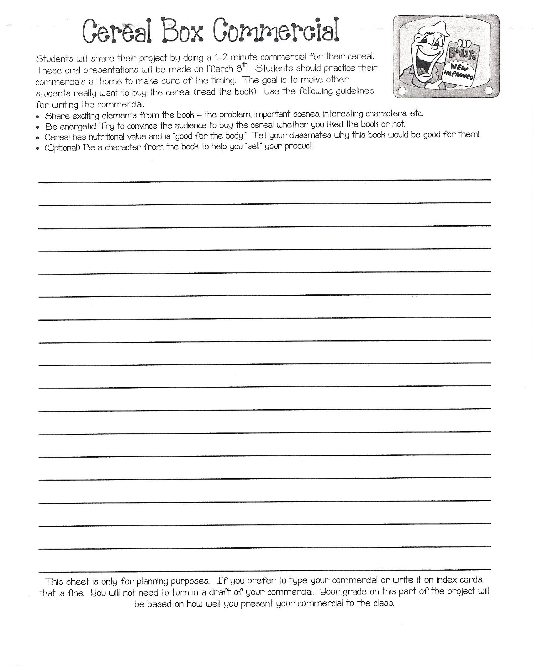Cereal Box Book Report Template 301 Moved Permanently