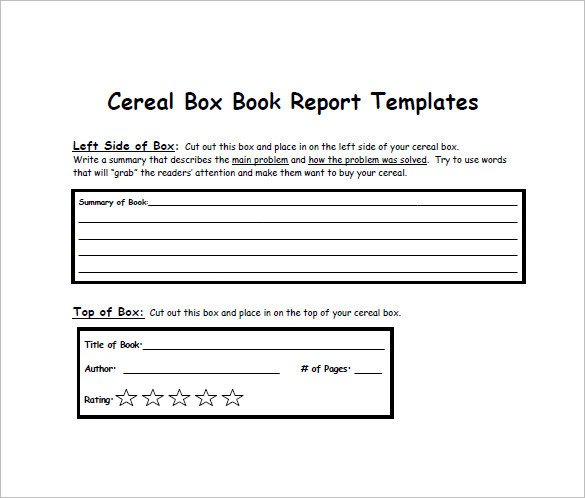 Cereal Box Book Report Template Cereal Box Template 10 Free Sample Example format