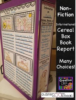 Cereal Box Book Report Template Non Fiction Informational Cereal Box Book Report 6