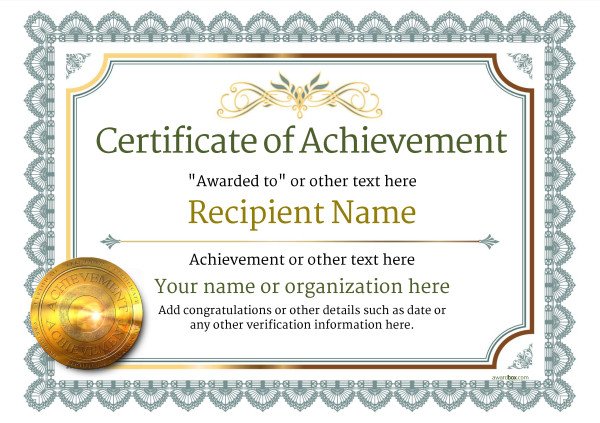 Certificate Of Achievement Template Certificate Of Achievement Free Templates Easy to Use