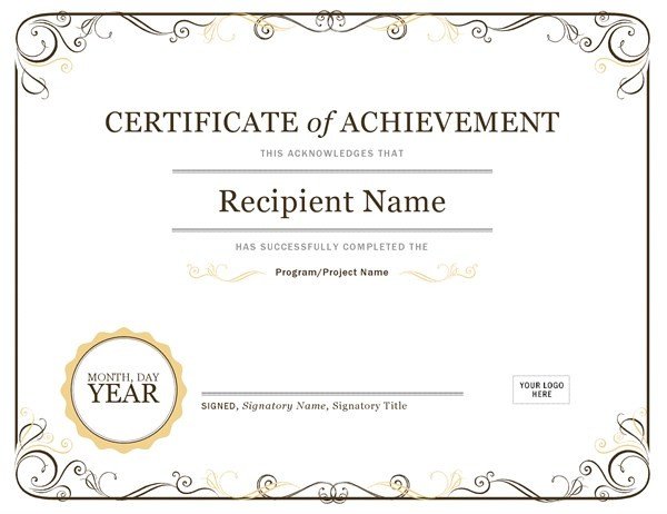 Certificate Of Achievement Template Certificate Of Achievement