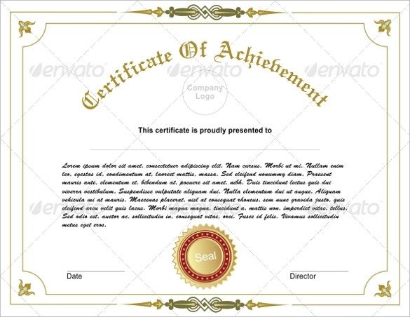 Certificate Of Achievement Template Certificate Of Achievement Template 38 Download In Psd